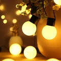 10 metre solar decorative light string with 40 LED bulbs for outdoor festival and tent lighting