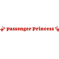 Round 12.5cm Passenger Princess decorative car sticker showing colour options on white background.