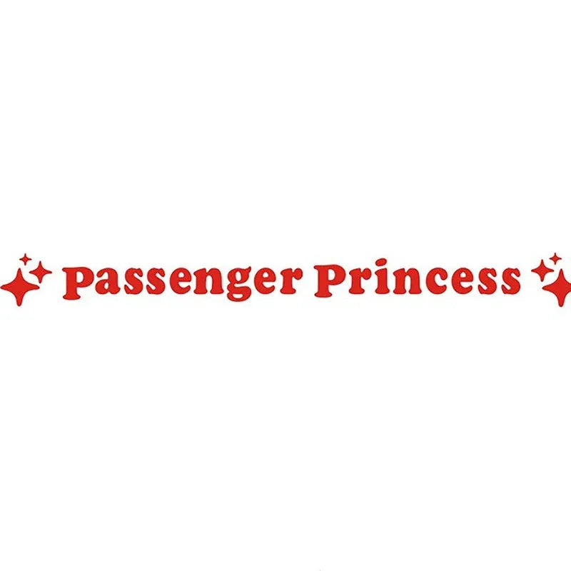 Round 12.5cm Passenger Princess decorative car sticker showing colour options on white background.