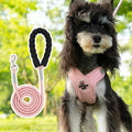 Dog vest with attached holding rope in polyester material, available in multiple colours and sizes