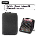 Men's anti-degaussing PU card holder in gray with 11 card positions, urban simplicity style