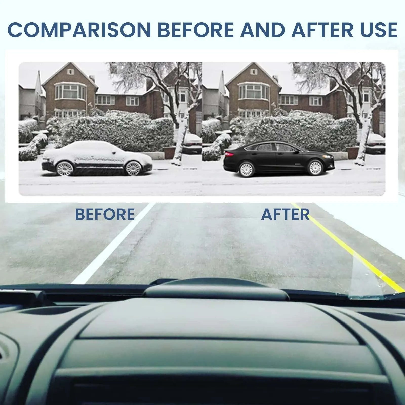 Black ABS plastic car snow removal tool for windscreen defrosting measuring 5cm long