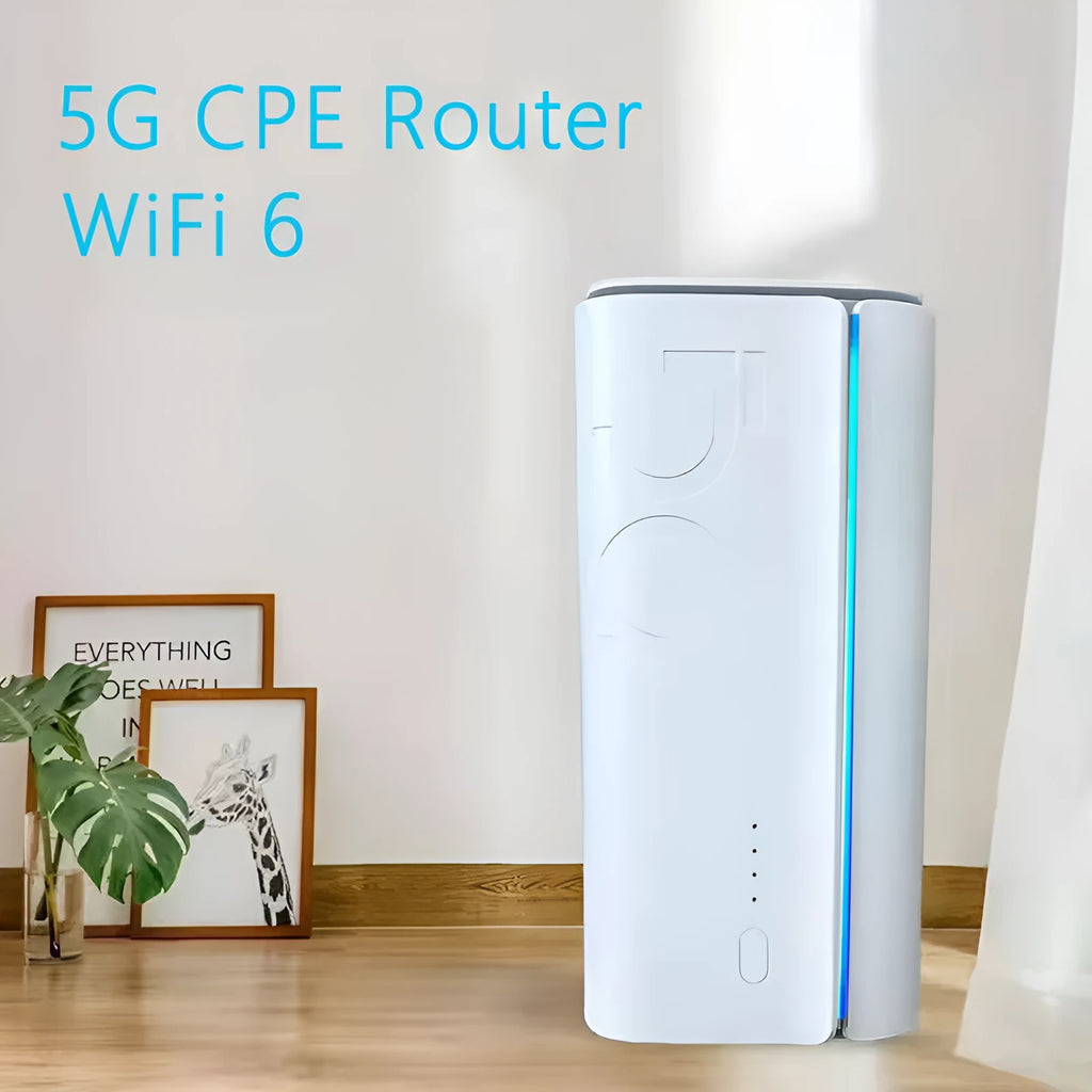 Compact 4G CPE wireless router with data cable measuring 51 x 30 x 5 mm
