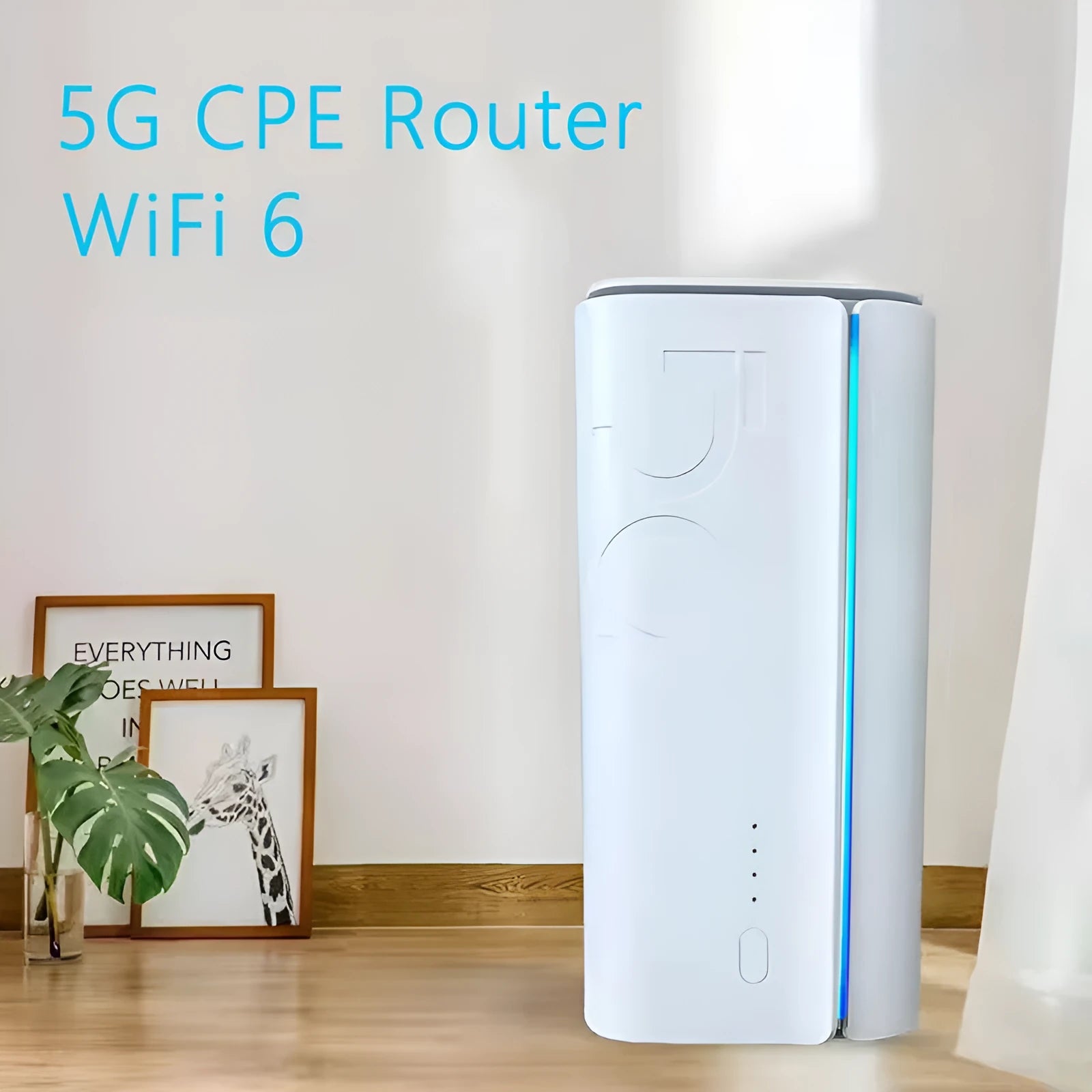 Compact 4G CPE wireless router with data cable measuring 51 x 30 x 5 mm