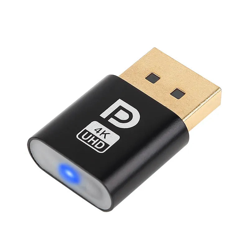 Compact HDMI graphics card dummy plug in gold, silver, black, gray, or rose gold finish for virtual display emulation.