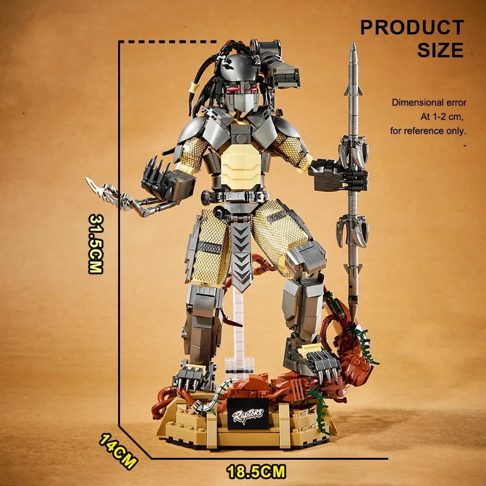Alien monster iron blood model building blocks toy plastic small particles on table