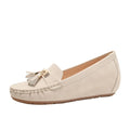 Nude casual work shoes with height increasing insoles and 3-5cm mid heel