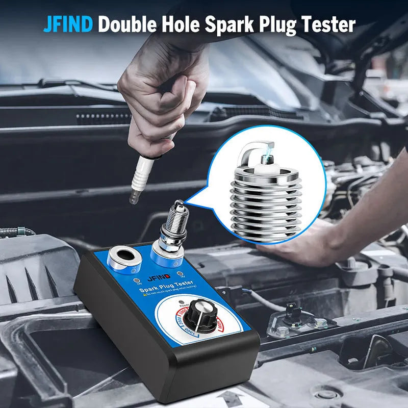 Car spark plug ignition system detector diagnostic tool with compact rectangular design