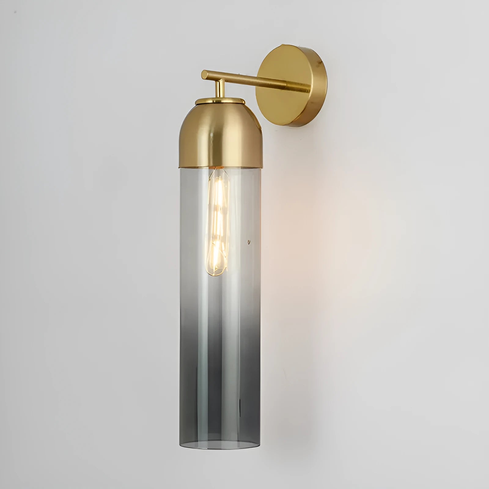 Nordic modern minimalist glass wall lamp in living room setting with E27 warm lighting