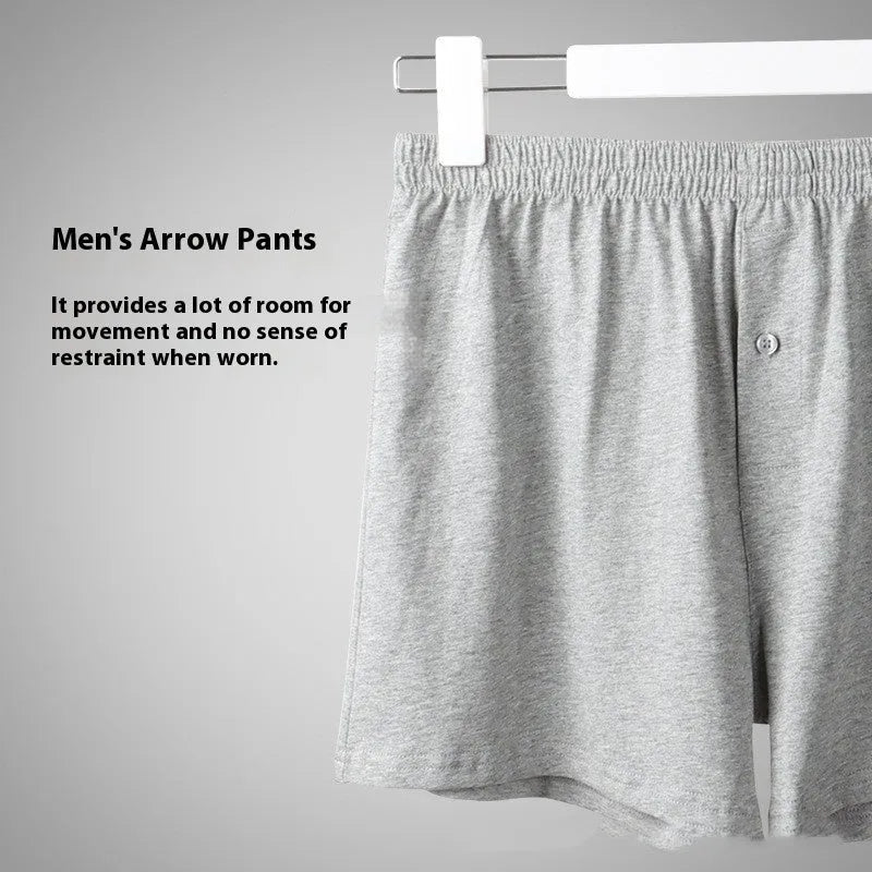 Men's pure cotton high-waist boxer shorts in light grey, navy blue, and black colours.