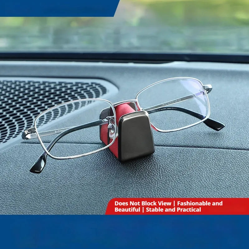 Car dashboard sunglasses clip nose pad in four colour options with zinc alloy and leather construction