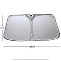 Aluminium foil car sunshade in titanium silver colour showing reflective surface