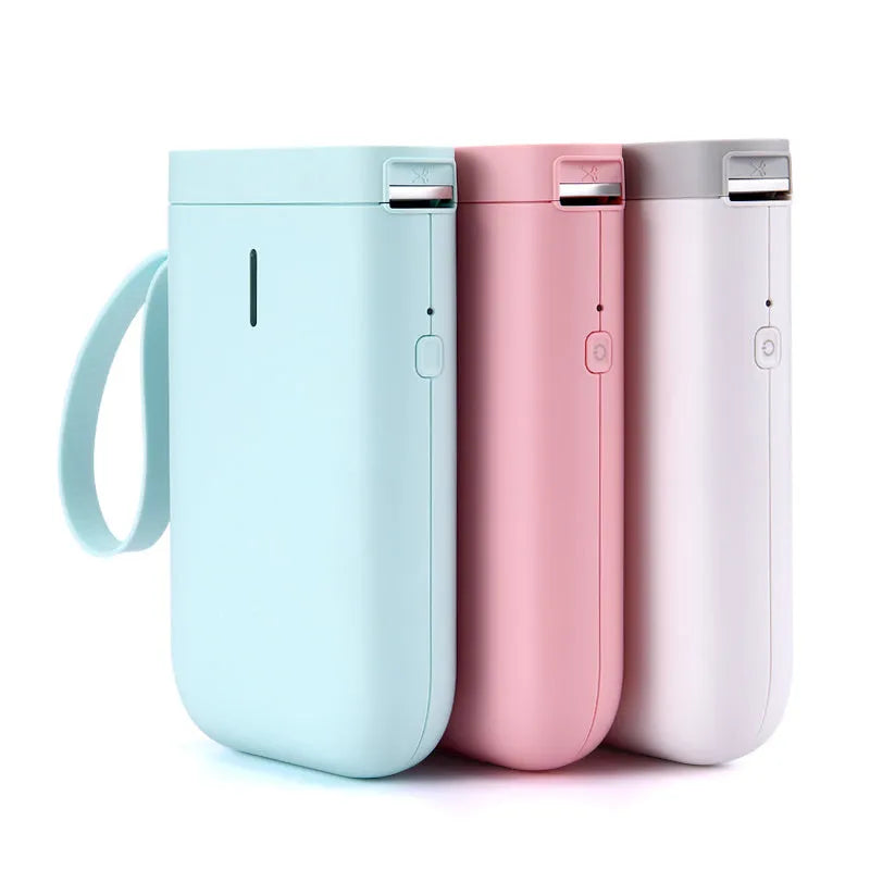 D11 Bluetooth thermal label printer in black, white, pink, green, or bundle options