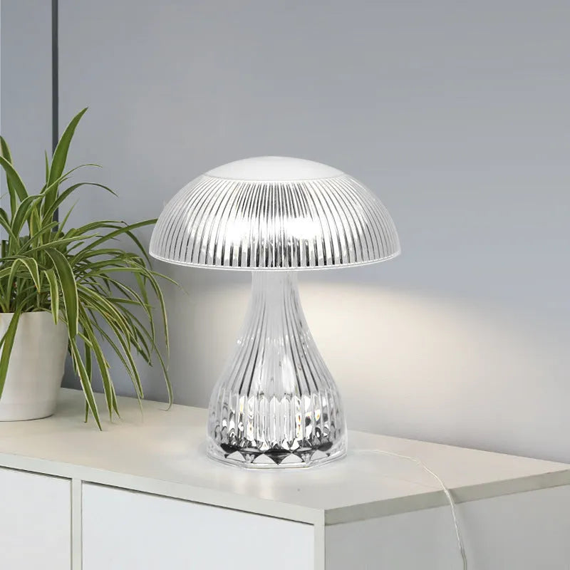 USB rechargeable touch night lamp with 20x16cm acrylic light body showing three colour settings
