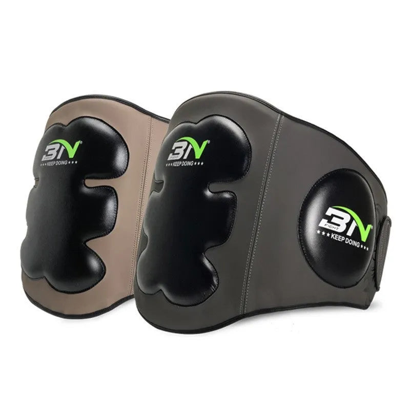 Sanda boxing breast protection target in dark grey or khaki colour for waist protection during martial arts training