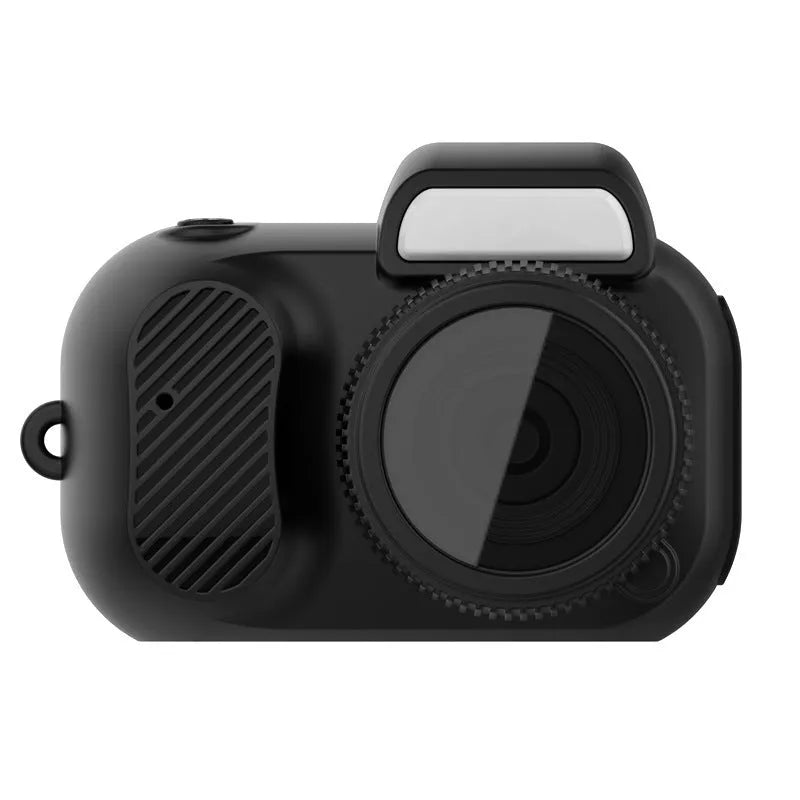 Black Y3000 HD outdoor sports camera with small LCD screen, shown next to optional memory cards.