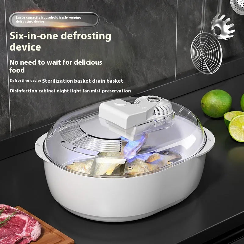 Aluminium household food defrosting plate with modern design and optional USB cable
