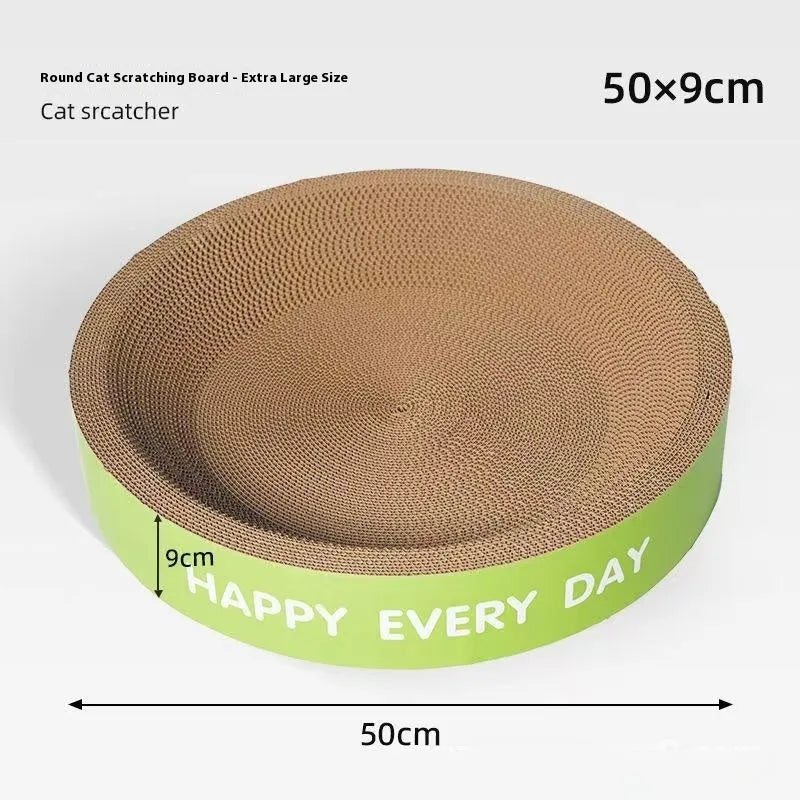 Green round cat scratching bed with sisal centre and removable faux fur cushion