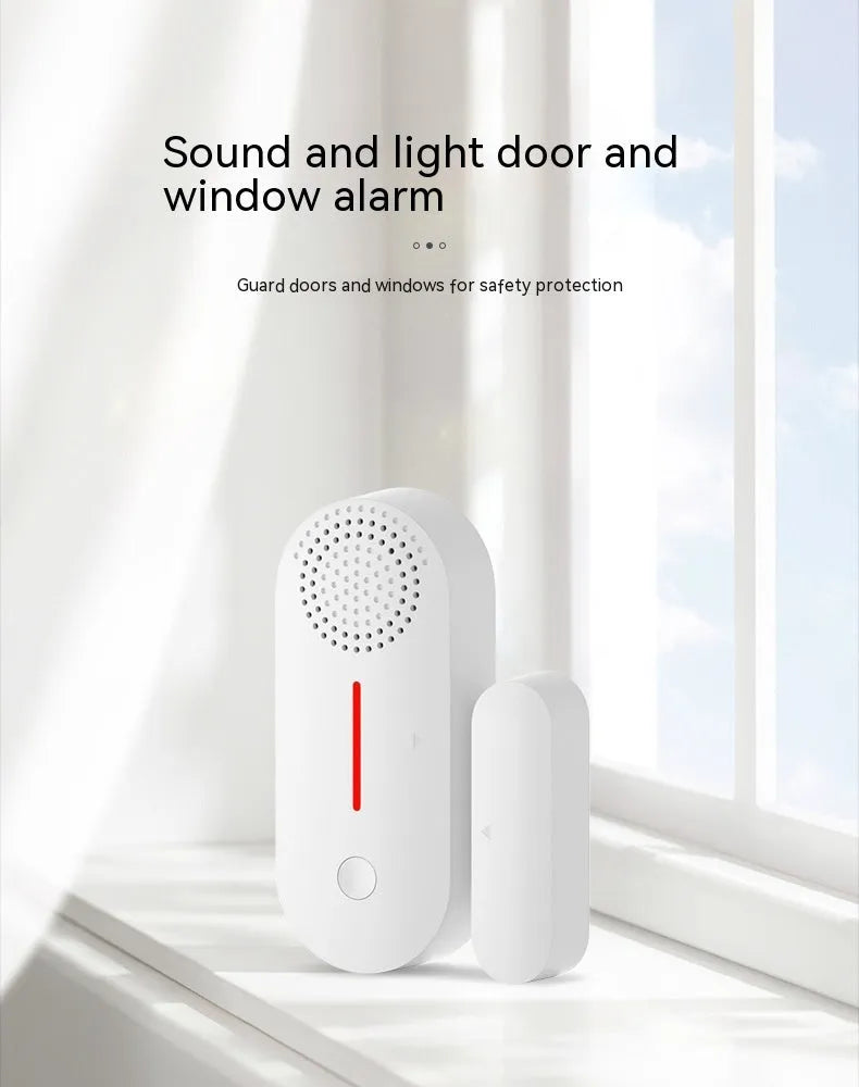 WiFi door magnetic sensor alarm unit with magnetic contact components for smart home security