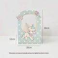 Lamb Paradise set of 3 white card handbag gift bags with floral decoration, 20x12x30cm, in Blueberry BAA colour
