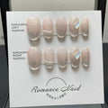 Blush colour press-on manicure set for short nails in sizes XS, S, M, L.
