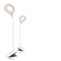 Green, pink, and white rechargeable USB table lamps with touch switch on a desk.