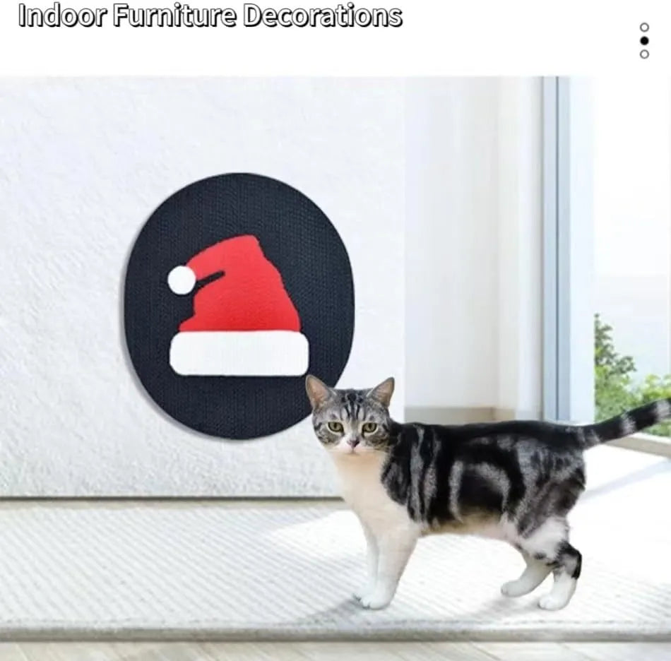 Wall-mounted vertical cat scratch pad in corrugated cardboard with catnip