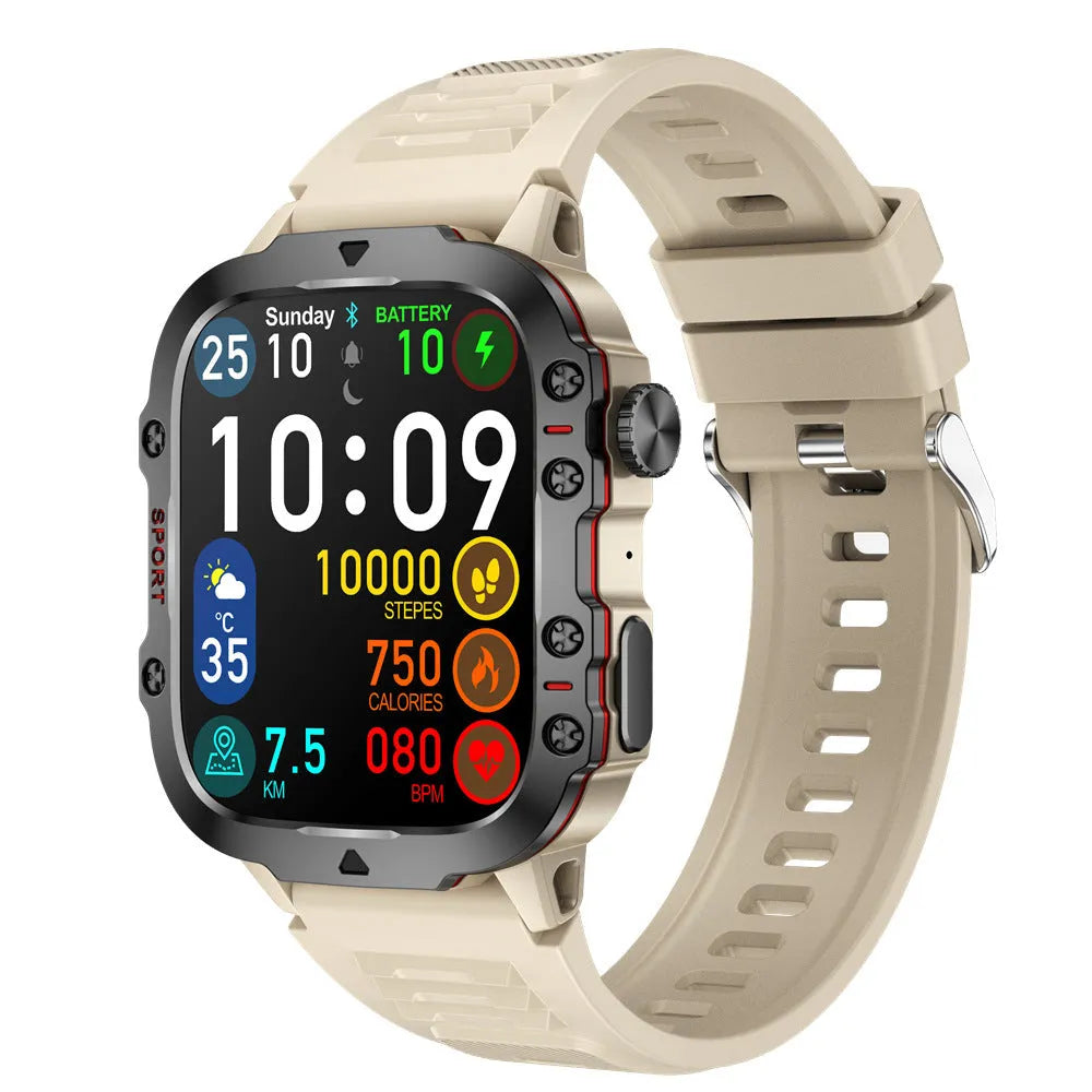 QX11 Smart Bluetooth Watch with zinc alloy case and TFT screen on a black silicone strap.