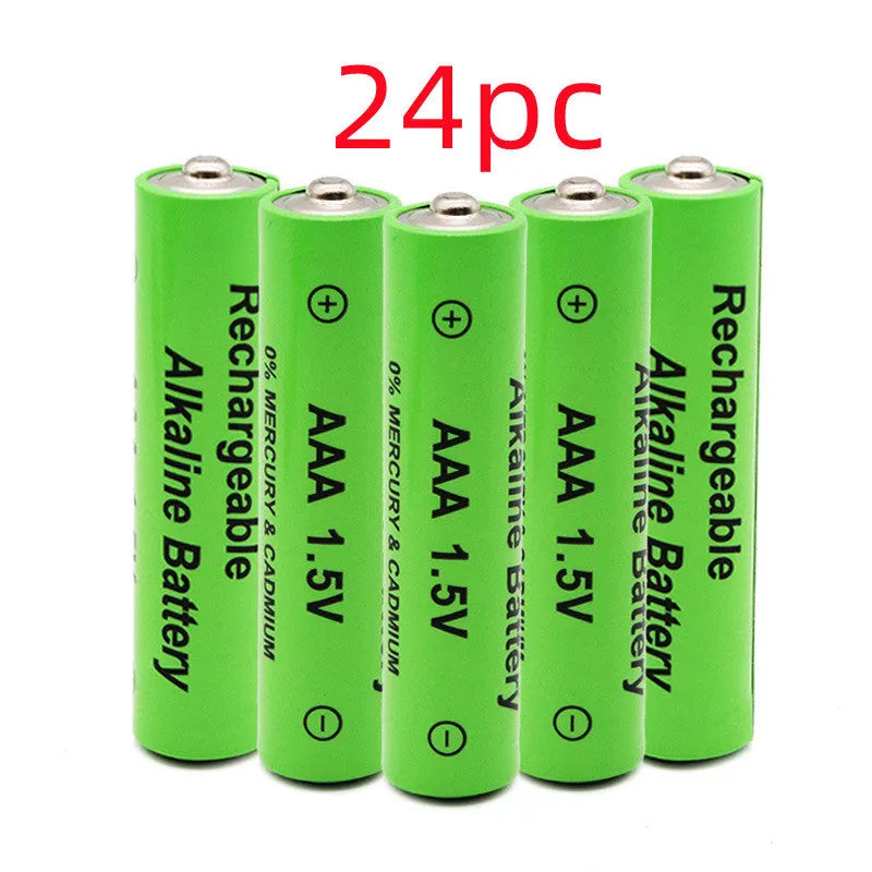 Pack of green AA alkaline rechargeable batteries labelled 3000mAh 1.5V