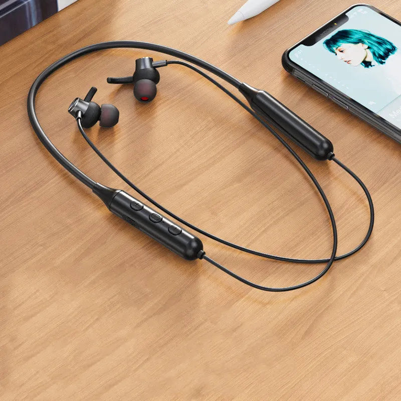 DD9 magnetic sucker neck sports Bluetooth headset with 40mm drivers, red colour, Qualcomm chip, 30h battery, ANC, 25cm cable, on white background