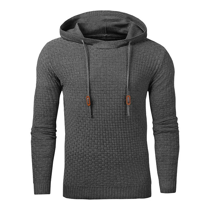 Men's cotton and polyester blend hooded sweatshirt shown in available colours