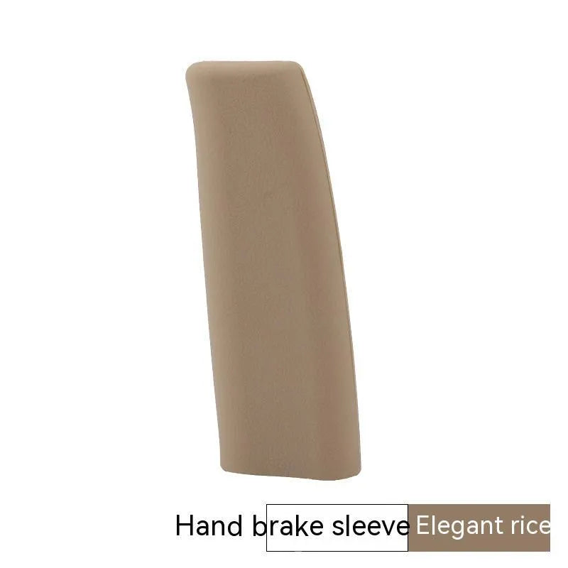 Black silicone handbrake sleeve fitted on a car's handbrake lever