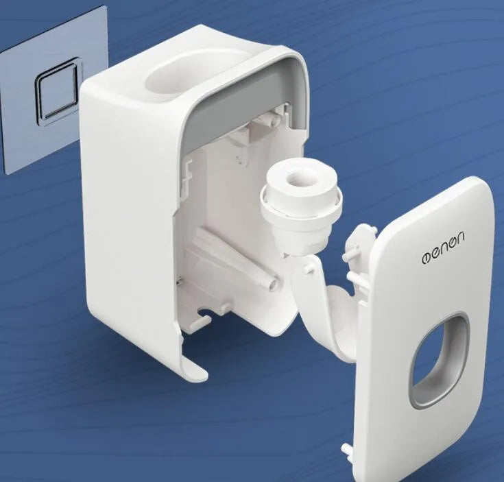 Automatic toothpaste dispenser in blue, grey or pink colours with sensor activation