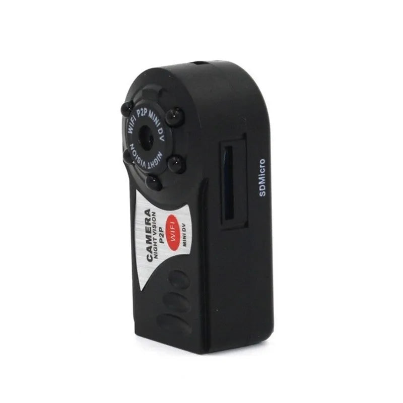 Black wireless wifi security camera with LCD screen and optical zoom lens