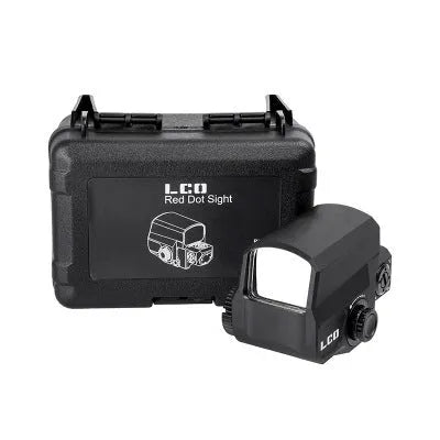 LCO tactical red dot reflex sight with a 20mm rail mount on an aluminium housing