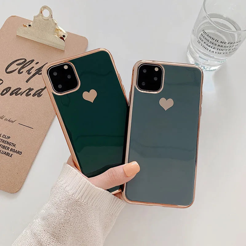Blue TPU solid colour slim back cover phone case for iPhone 11 displayed on a table.