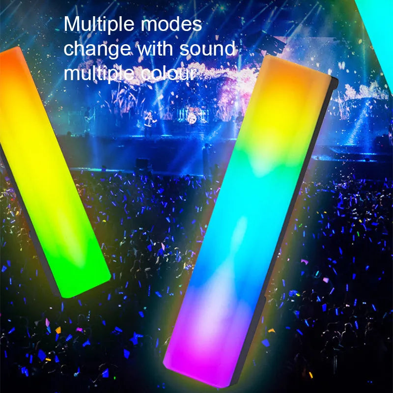 3D RGB voice-activated tabletop ambiance lamp in black or white shell with USB cable