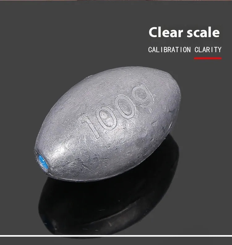 Tongxin rugby-shaped sea fishing sinker with plastic core and scale markings in various weight options