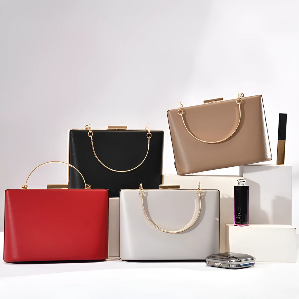 Solid Colour European and American Style Simple Double Ring PU Leather Pillow Shape Crossbody Bag for Daily Use Available in Black, Brown, Red and White 18.5x13.5x7 cm Small Bag for Mobile Phone Storage in Multiple Colour Options
