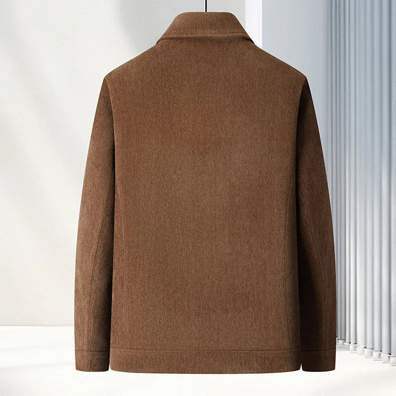 Men's casual lapel jacket coat in polyvinyl alcohol fibre available in four colours with slim fit design