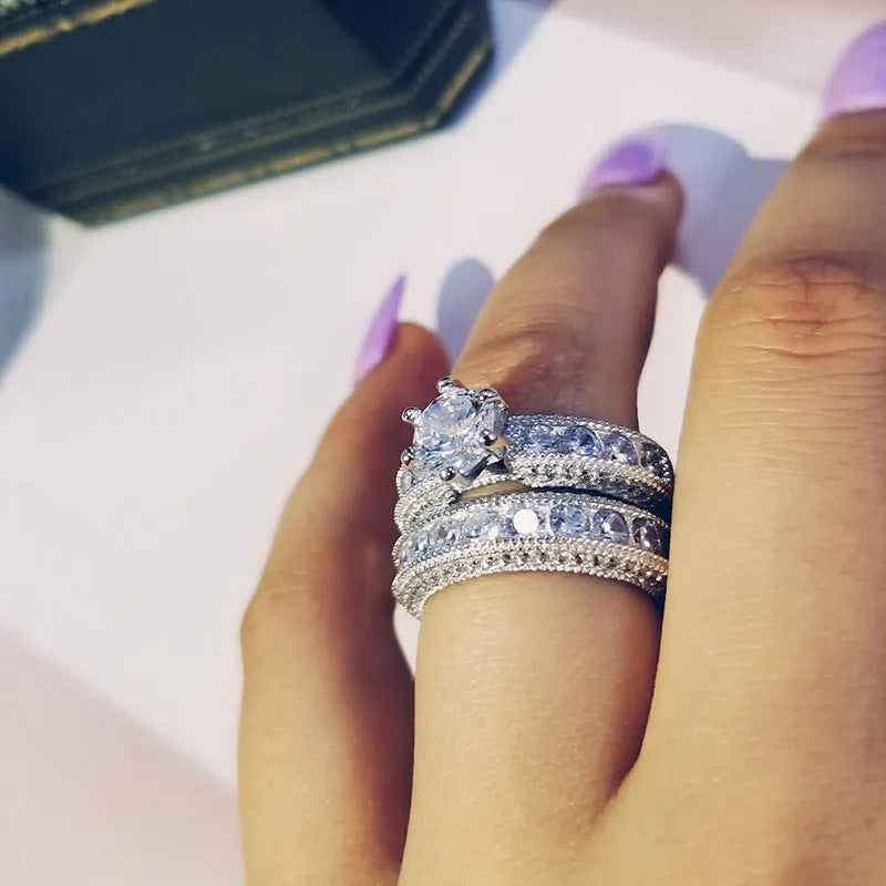 Silver tone solid colour wedding ring for women on a white background size 5 to 10 available