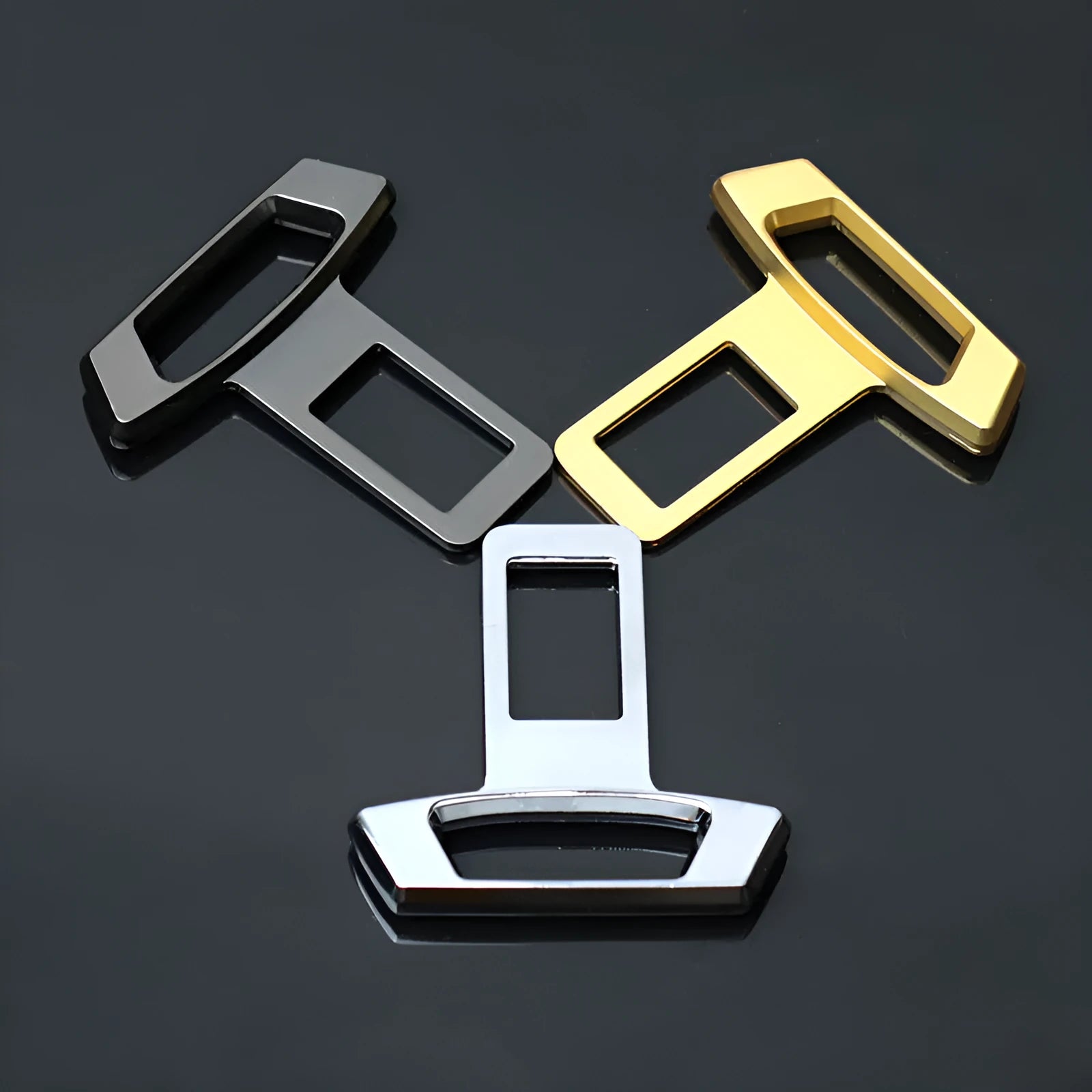 Car interior silencer insert in metal construction showing matte black, gold and silver colour options