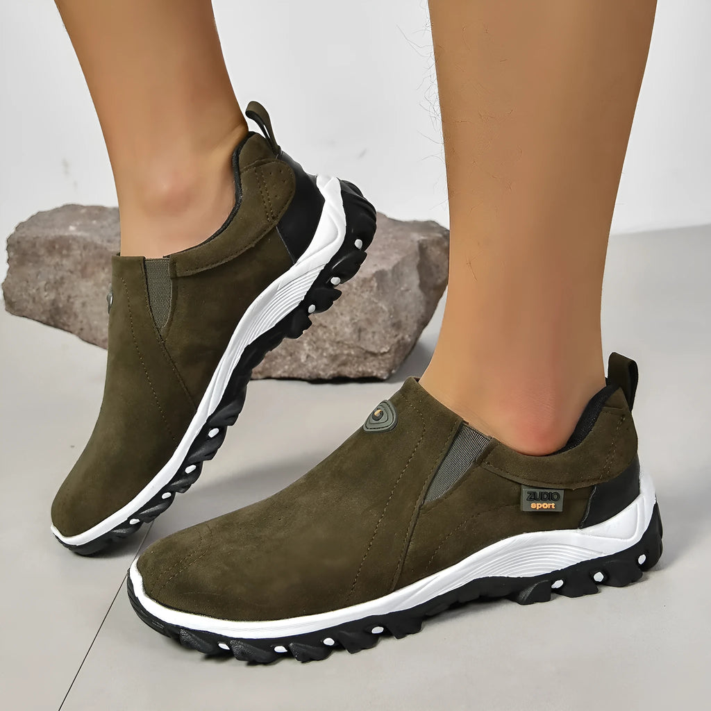 Men's round head thin shoe cover in light brown colour with visible rubber sole and PU upper.