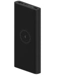 Black and white large capacity 10000mAh power bank with USB-C and wireless charging