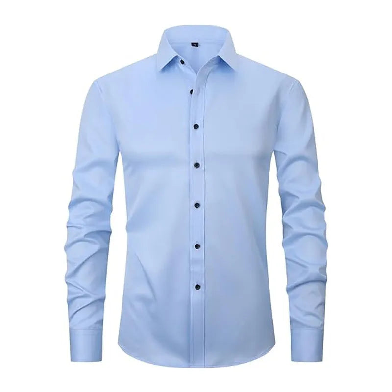 Men's stretch long sleeve work shirt in polyester available in sizes S to 3XL with multiple colour options