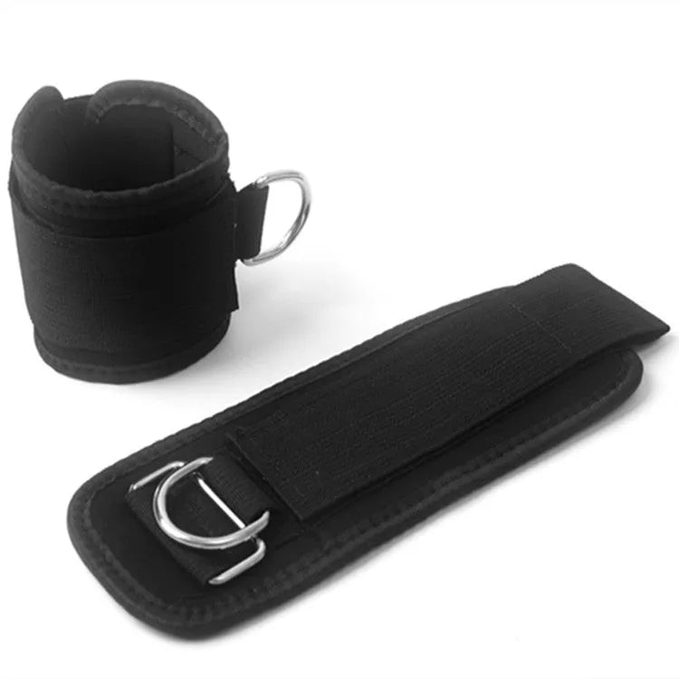Black rubber Taekwondo training pull rope set for leg resistance exercises