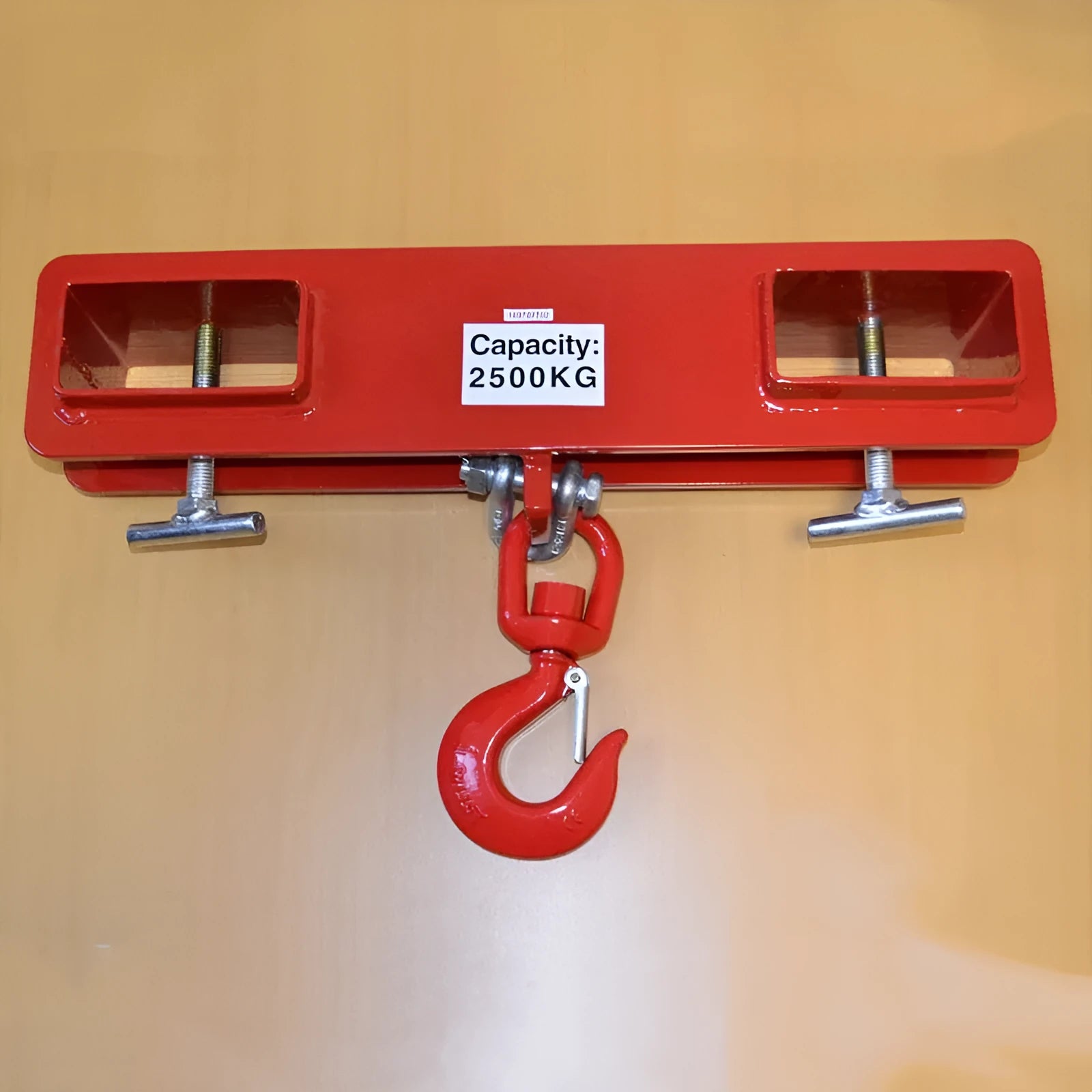 Rotatable iron forklift hook attachment with safety lock and 500kg capacity rating