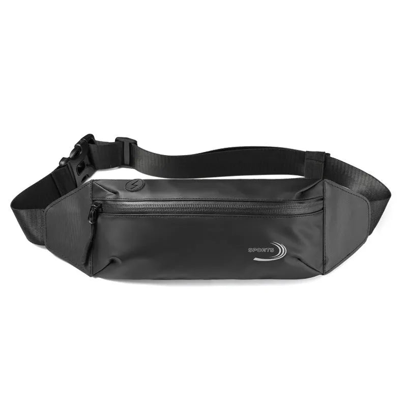 Men's blue Derm Oxford polyester waterproof sports waist bag for running and cycling.