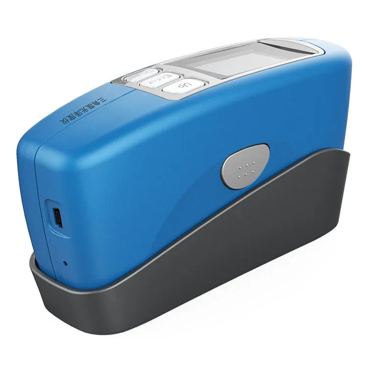 Portable glossiness tester device showing CS-300 CS-300S CS-380 models for surface gloss measurement