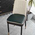 Leather horseshoe-shaped non-slip seat cushion in beige, shown on a chair.